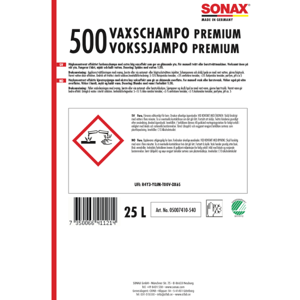 Vaxschampo Premium, 25L